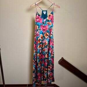 Nicole Miller flowy racerback maxi dress (Sz Med)